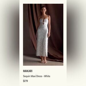 Meshki White Sequin Backless Dress